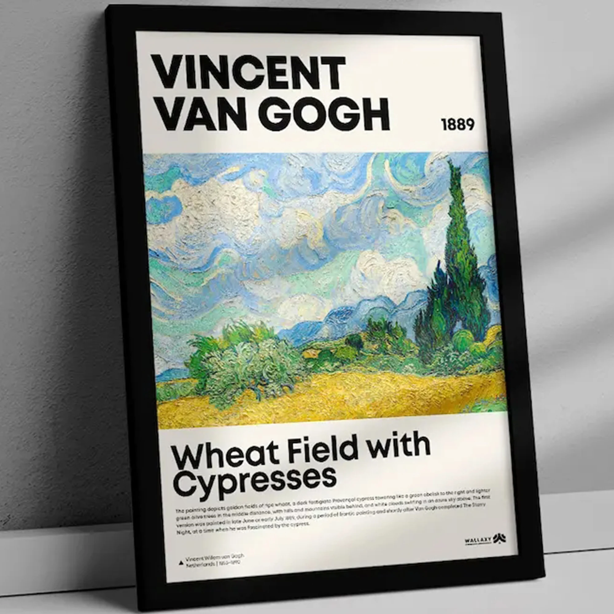Modern Van Gogh Wheat Field With Cypresses Wall Art Print Canvas Painting Poster Picture For Living Room,Bedroom Home Decor