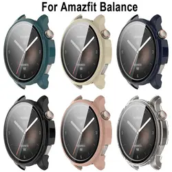 Hard Edge Shell Glass Screen Protector Film Smartwatch Frame Case For Amazfit Balance Smart Watch Protective Cover Accessories