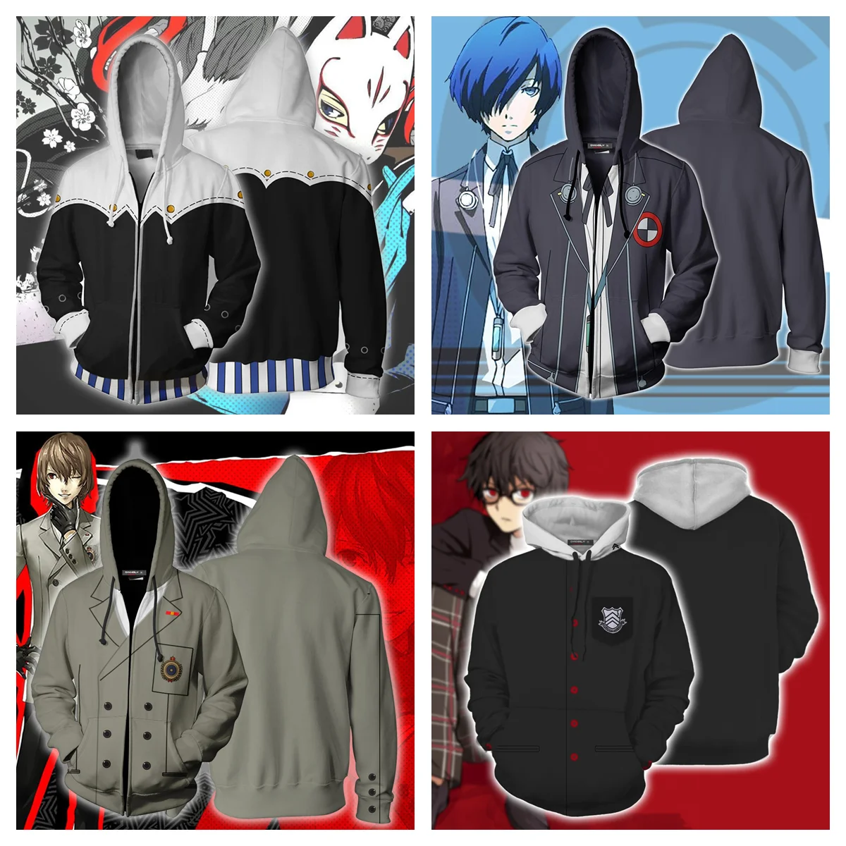 Anime Persona Pullover WONDER Hoodies Ryuji Sakamoto Cosplay Clothe Yusuke Kitagawa Hooded Zipper Jacket Unisexy Sweatshirt Coat