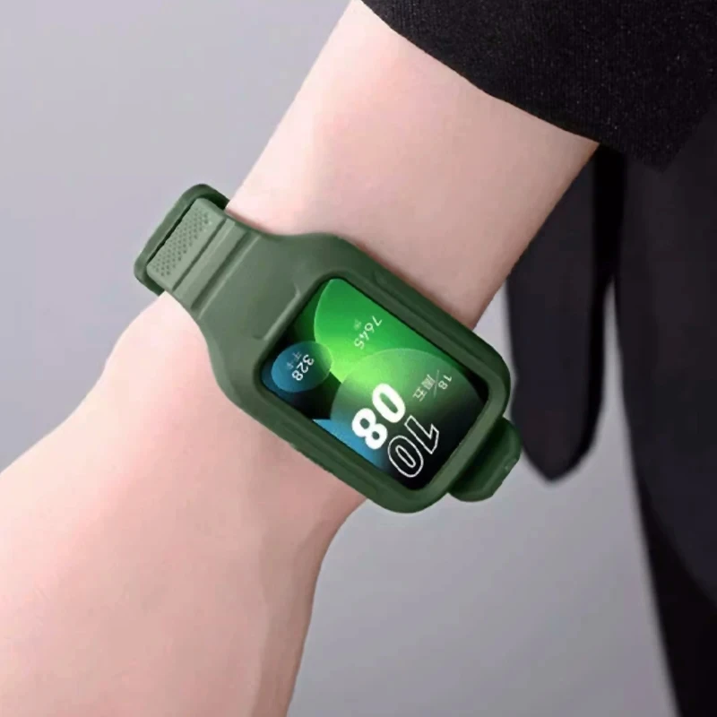 Smart Strap For Huawei Band 8 9 Silicone Integrated Glossy Bracelet Colorful Fitness Watch For Honor Band 9 7 6 Sports Wristband