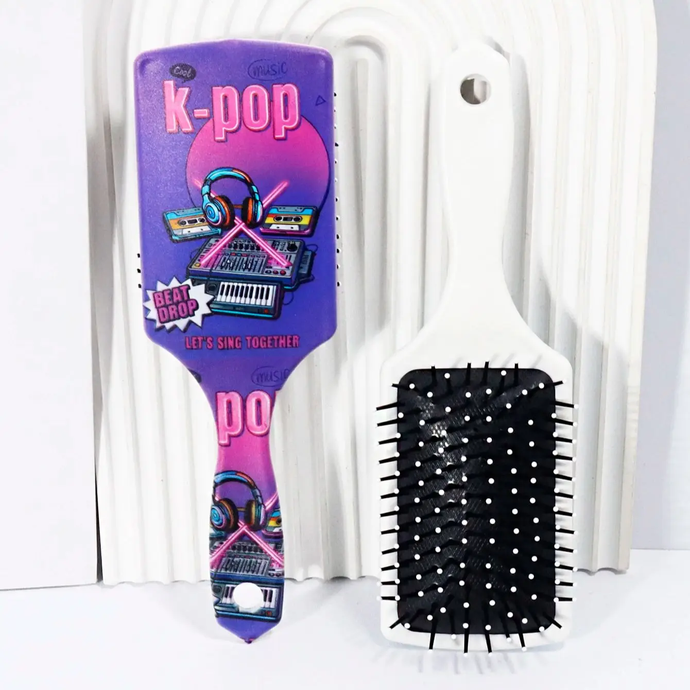 

KPOP music themed hair brush - scalp massage comb, a gift designed specifically for KPOP fans , Special for real hair wigs