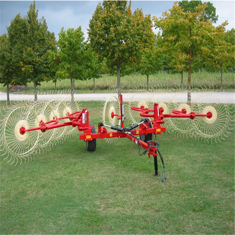 Finger Disc Grass Rake Turner Breeding Forage Rake Automatic Pile Picker