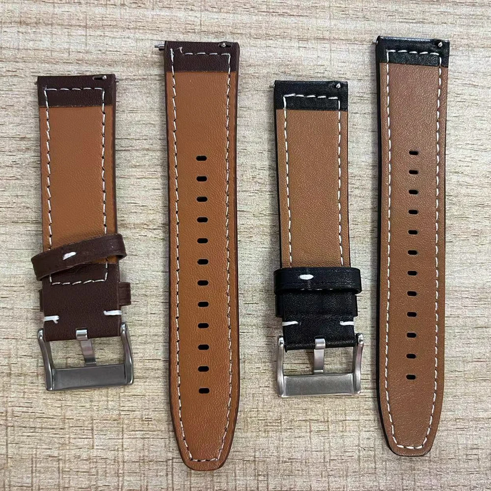 새로운 22mm 교체용 가죽 스트랩 22MM 화웨이 삼성 샤오미 스마트 워치용 22mm 팔찌 벨트 비즈니스 시계줄
