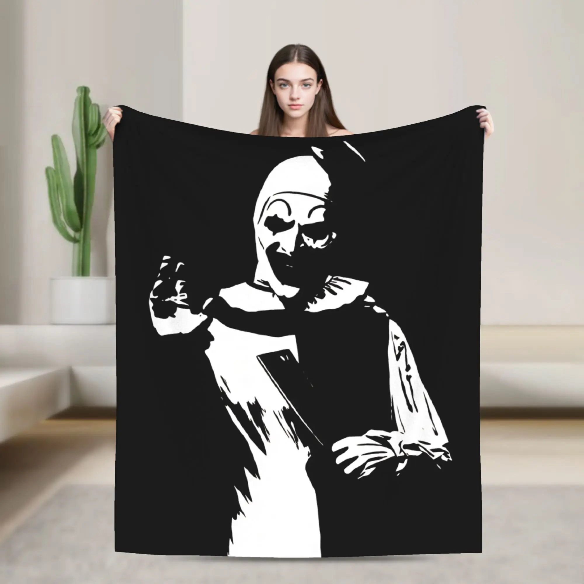 Terrifier 4 Halloween Blankets Horron Warm Soft Fluffy Plush Bedding Throws For Students Couch Chair Flannel Bedspread Bed Cover