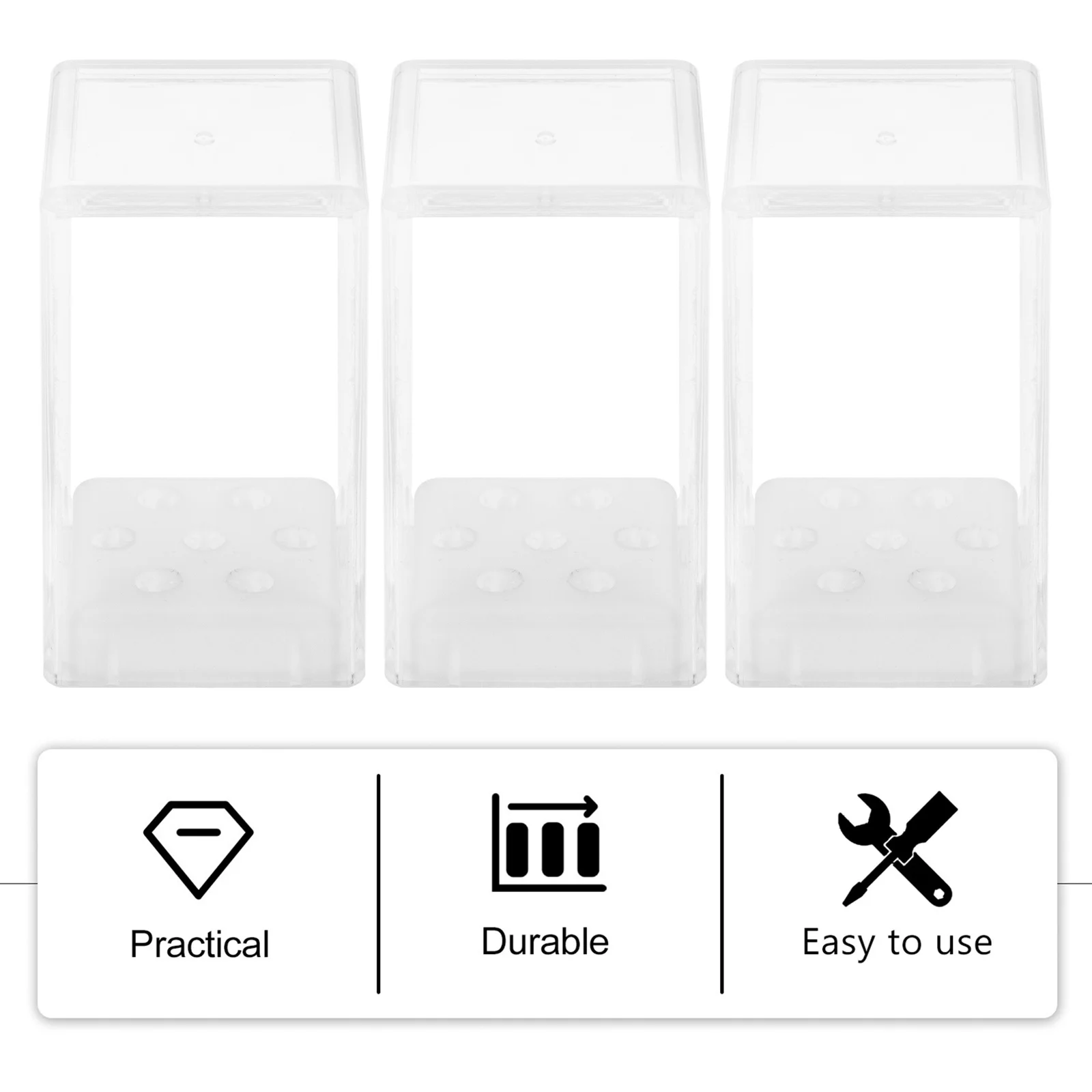 3 قطعة مثقاب صندوق منظم مانيكير طحن رؤساء تخزين حامل مسمار أدوات الرسم دائم البلاستيك مستلزمات صالون الأظافر