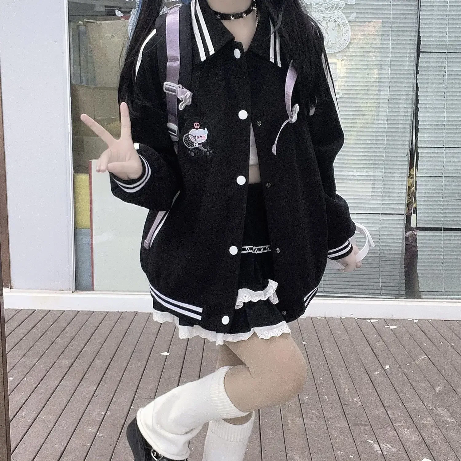 New Japanese Spring and Autumn Cute Versatile Daily College Style Niche Long Sleeve Baseball Jacket for Women