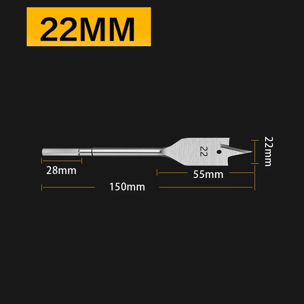 Power Tool Drill Bit Flat Drills Special Designed Woodworking Flat Wood High-carbon Steel Silver 1 Pcs 20-38mm