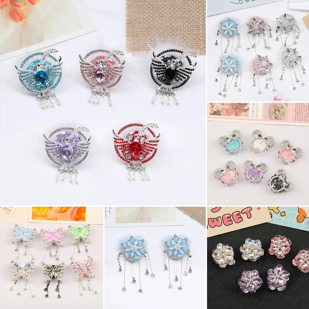 

Cordial Design 10Pcs Polymer Clay Bead/Hand Made/DIY Jewelry Accessories/Rhinestone Effect/Butterfly Flower Shape/Fancy Bead