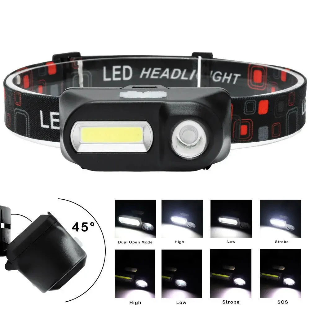 XPE+COB Multi Function Headlight LED Head Lamp Strong Light USB Charging Head Mounted Flashlight Outdoor Night Fishing Headlight