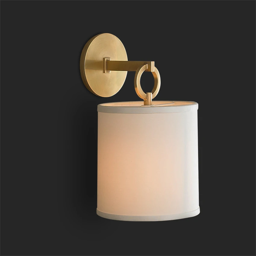 American country vintage cloth shade E14 wall lamps living room staircase hotel aisle bedroom bedside
