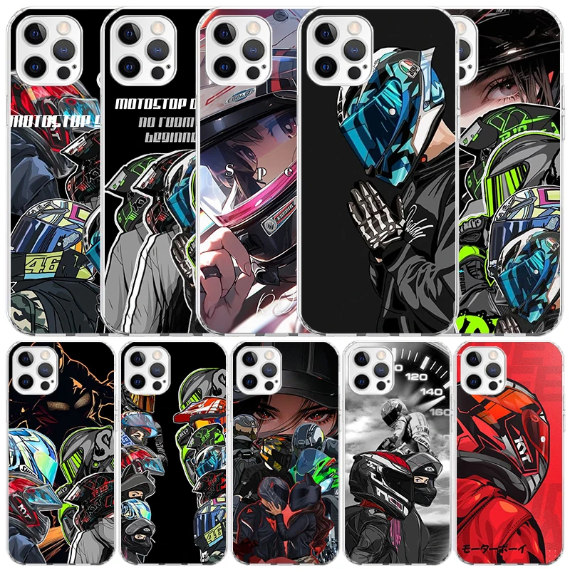 Phone Cases That Fit Iphone 16E - Motorcycle Rider Helmet Soft Cover for