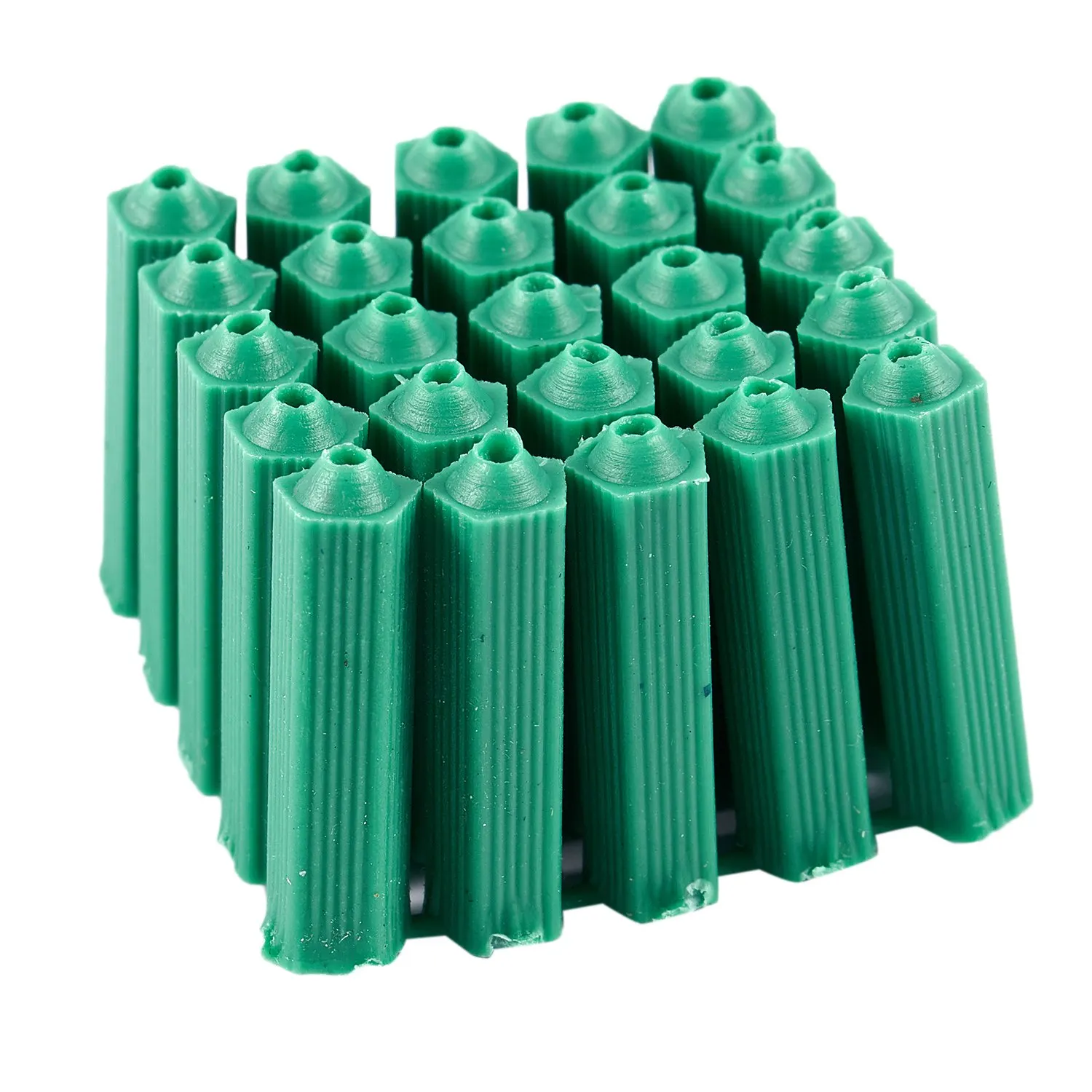 Mounting screws green 6 mm non-slip plastic dowel 100 pieces