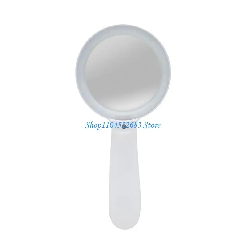 Y6GD Glass 10X Eye Loupe Brightness Adjustable Handheld Magnifier with Light for Senior Reading Coin Inspection