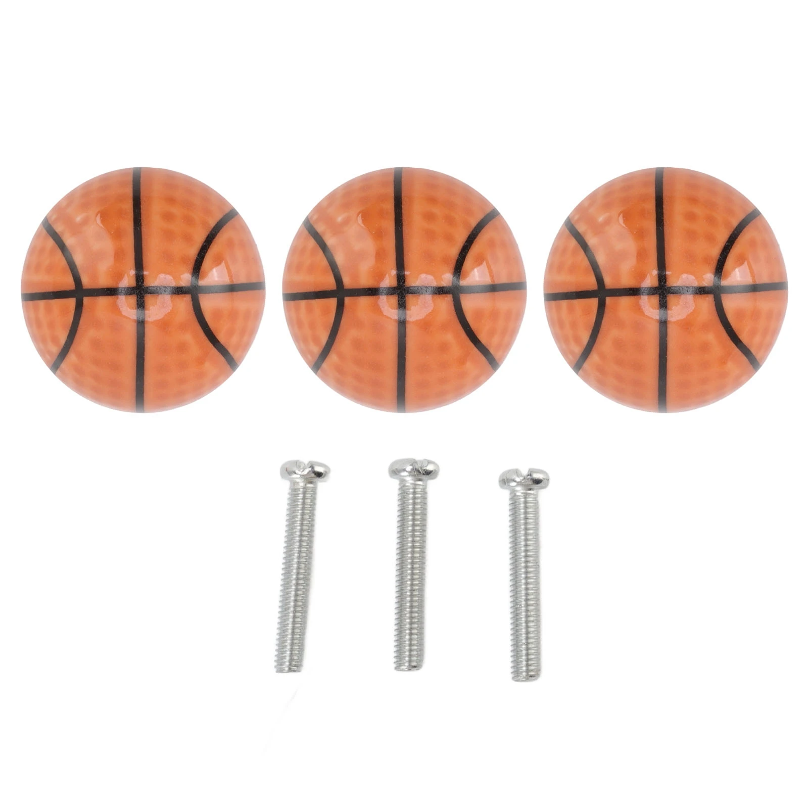 3 Set Basketball Cabinet Kitchen Home Knobs Ball Type Single Hole Drawer Ceramic Handle