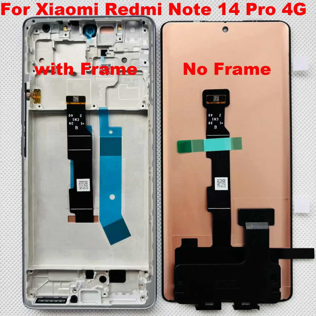 6.67' AMOLED Origineel Scherm voor Xiaomi Redmi Note 14 Pro 4G 24116RACCG LCD Display Touchscreen Digitizer Vervangende Onderdelen met Frame