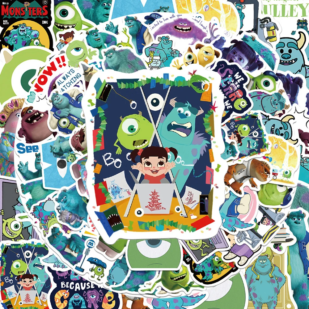 

10/30/50pcs Disney Cute Anime Monsters Inc Stickers Cartoon Toys Decals Kid Waterproof DIY Phone Skateboard Guitar Funny Sticker