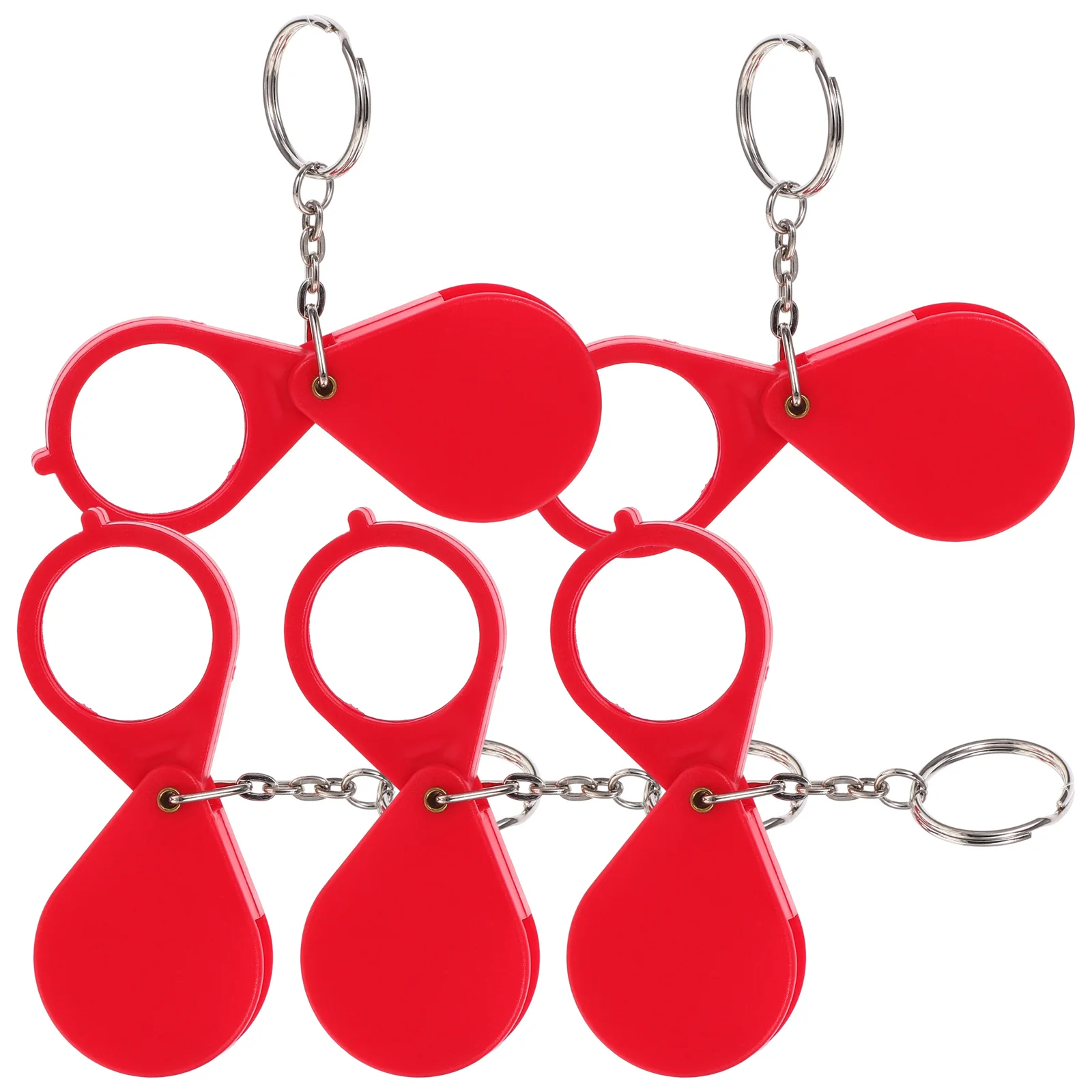 

6Pcs Pocket Magnifying Glass Keychain Folding Magnifier Portable Mini Handheld Magnifier Pendant Reading Tools for Jewelry Gems