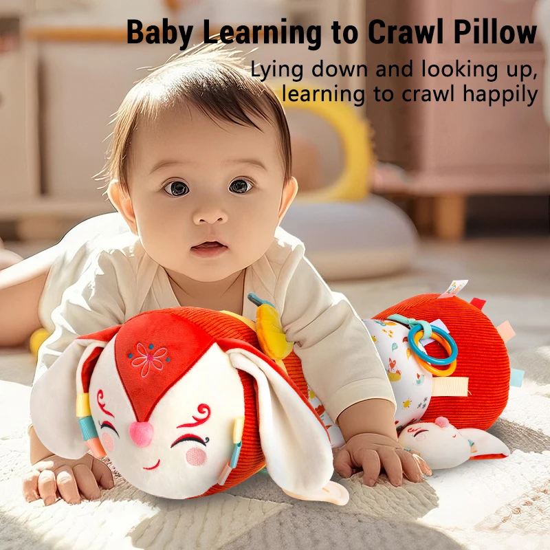 Double-Sided Tummy Time Pillow Baby Sensory Toys Montessori Soft Cushion for 0-18 Months Newborn Infant Crawling Training Gifts