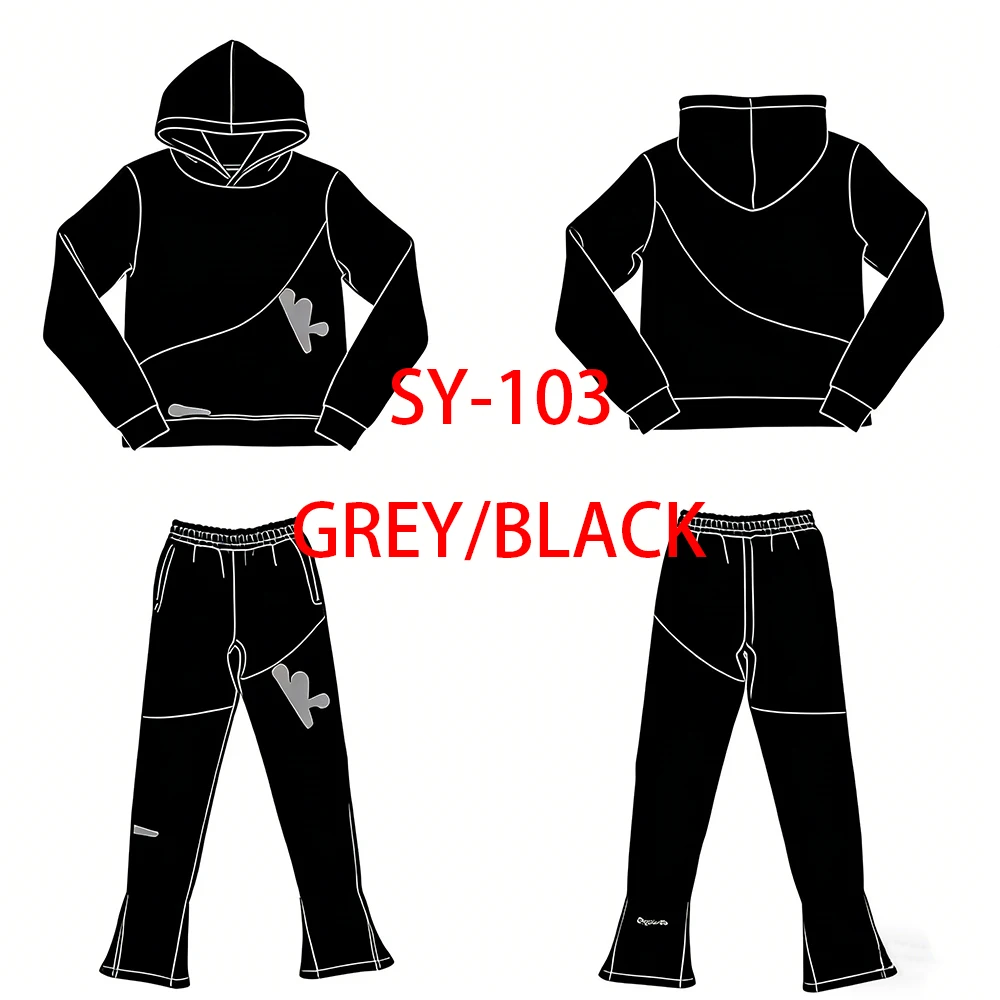 

SY-103 Мужской комплект уличной толстовки и спортивных штанов в стиле Jogger, вязаный спортивный костюм с зеленой подкладкой и принтом