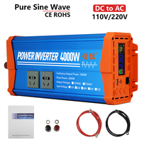 Pure Sine Wave Inverter 4000W 12V 24V 48V To 220V 230V LCD Display Auto Accessories Power Converter For Home Camping And RV