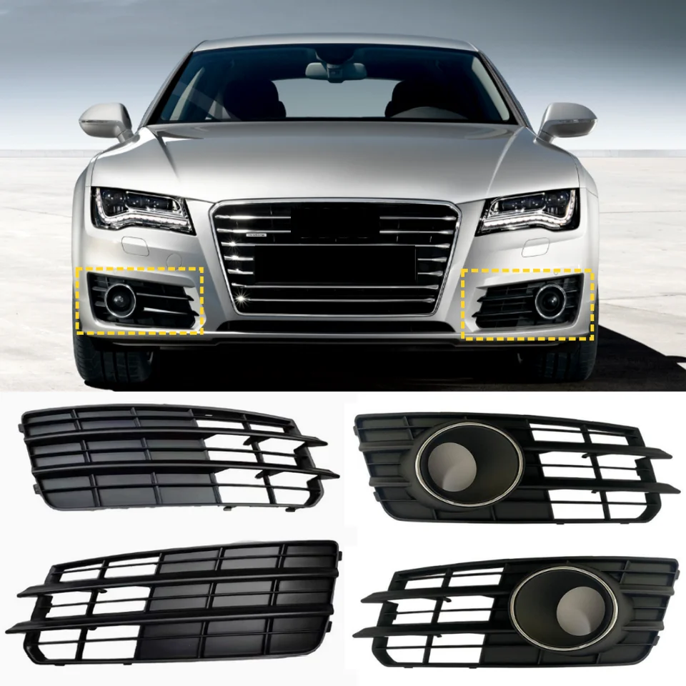 アウディ A7 2011-2015 用 フロントバンパーグリル フォグランプカバー