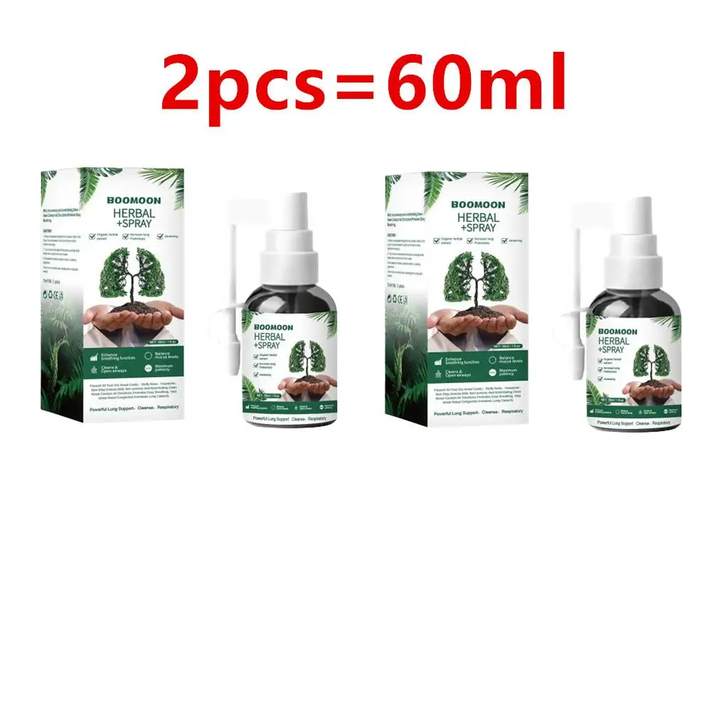 2pcs 30ml Lung Herbal Cleanser Spray Smokers Clear Nasal Mist Anti Snoring Congestion Relieves Solution Clear Dry Throat Breath