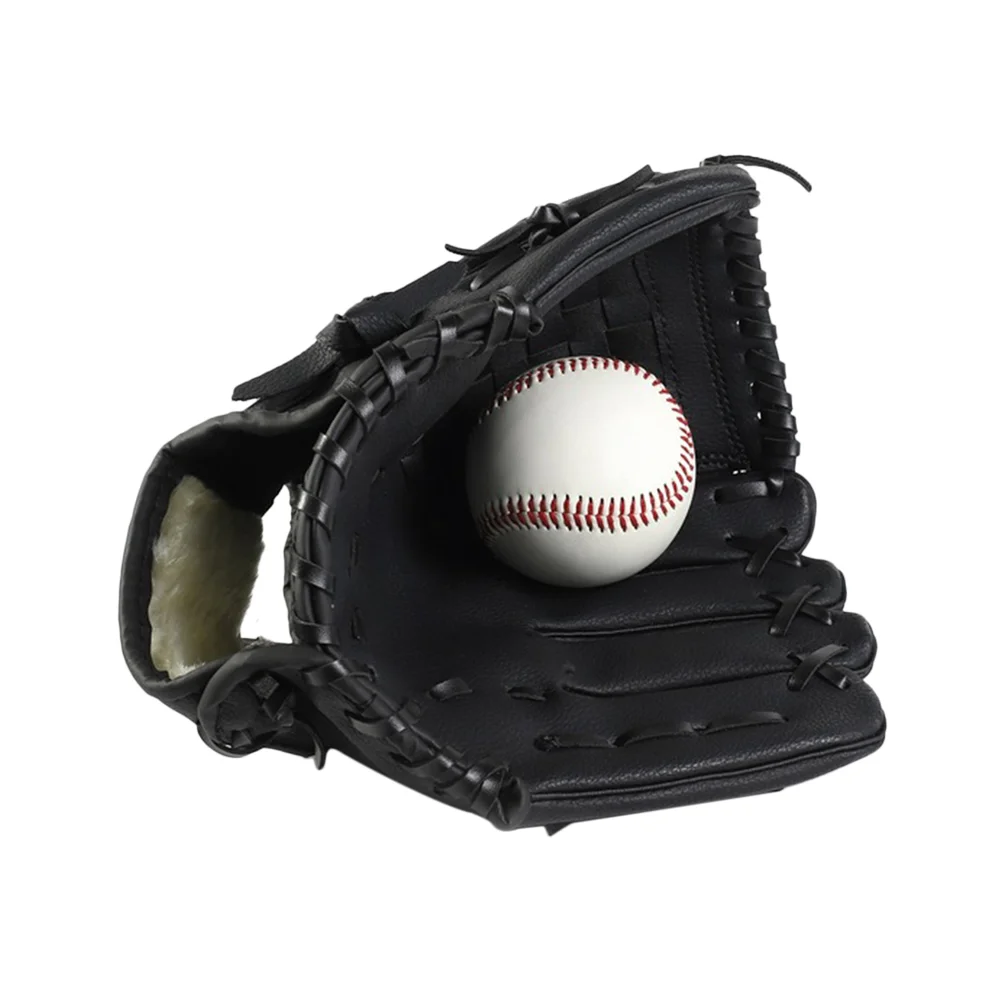 105-Zoll-Softball verdickter Baseball-Handhandschuh für Outdoor-Teamsportarten (schwarz S) Softball-Handschuh Baseball-Handschuh