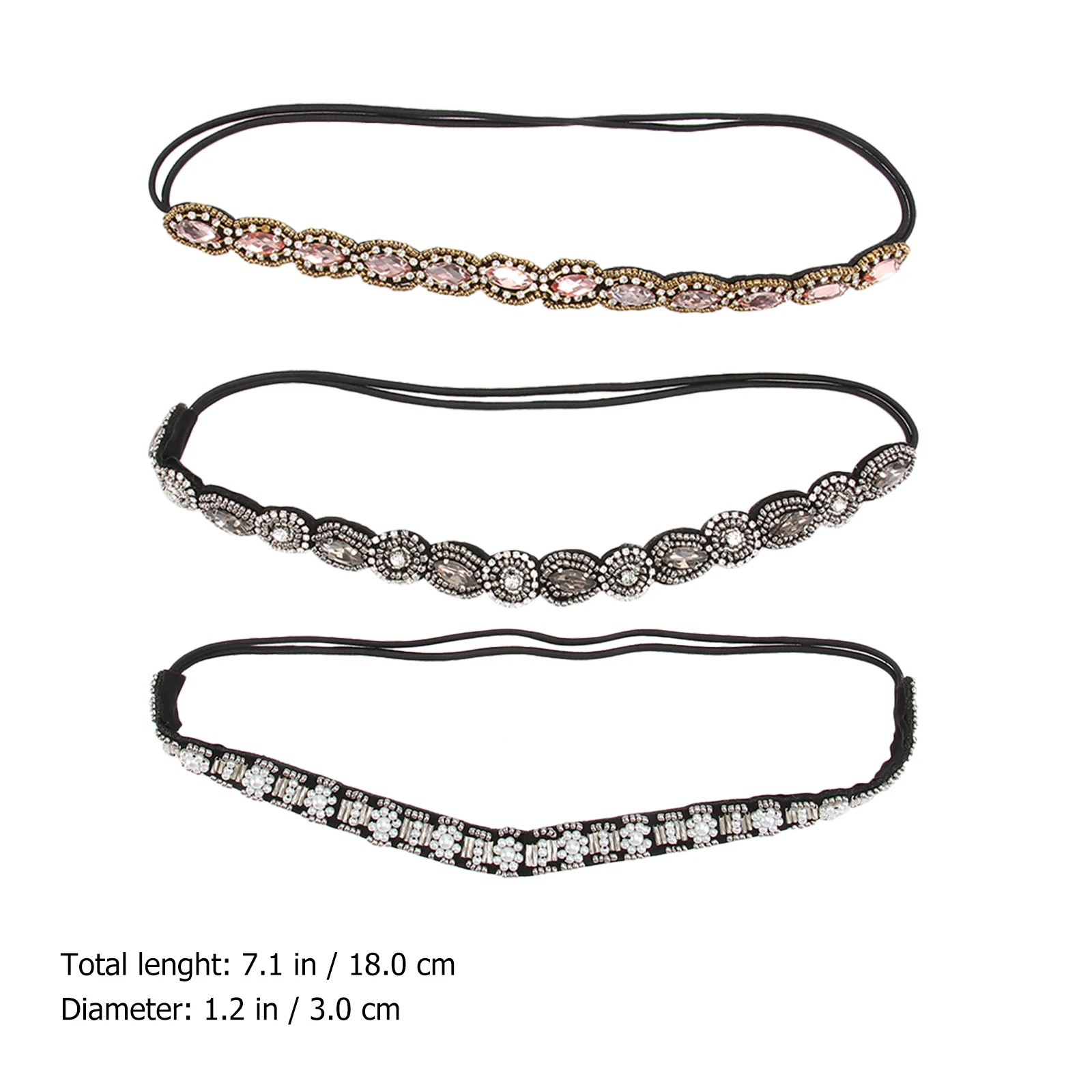 

6 Pcs Rhinestone Hair Accessories Elastic Headbands Drill Pearl Woman Styling Different Occasions Thin Thick Hair Beautiful