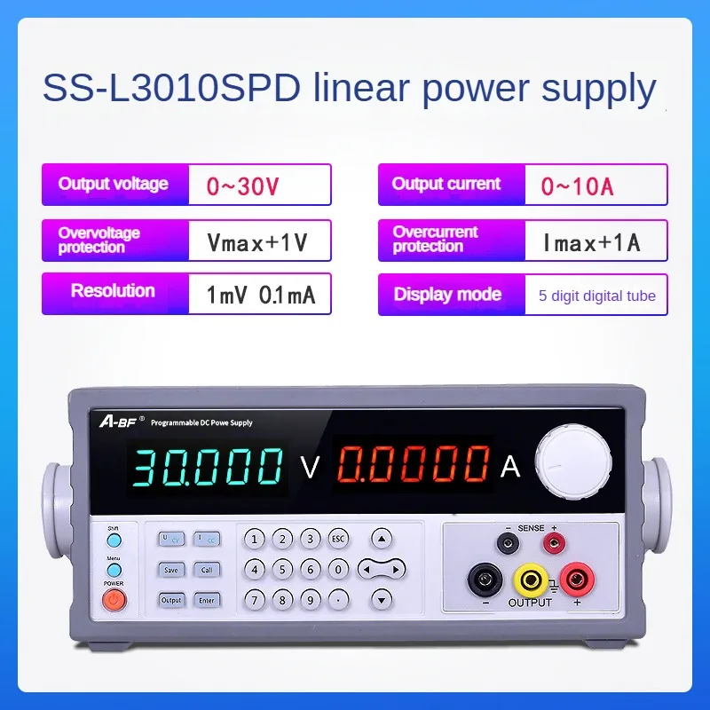 A-BF high precision programmable DC power supply SS-L3010SPD five-digit digital tube low ripple program control power supply