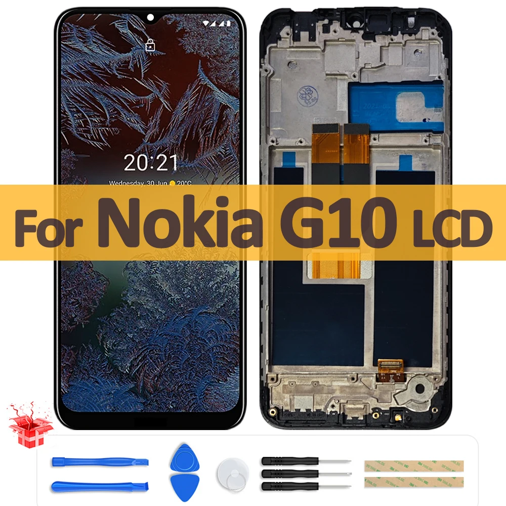 nokia-g20用652インチlcdタッチスクリーンオリジナルデジタイザーマウント1334インチ1336-1351-1346-133813651372