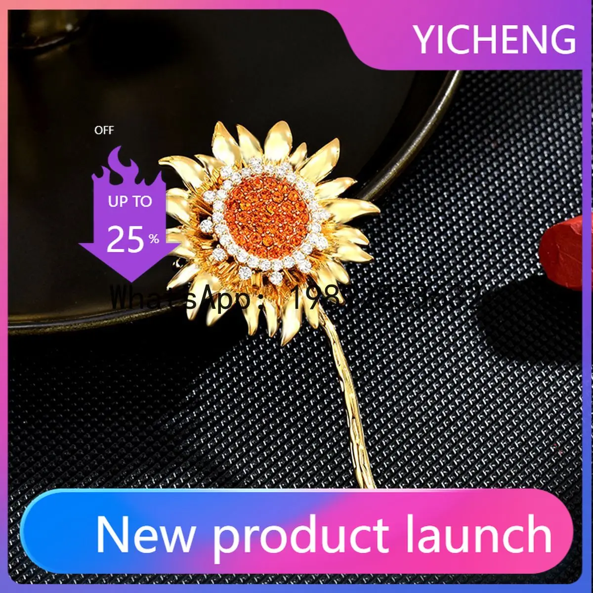 

PYJ Light Luxury Premium Sunflower Brooch ins Trendy Pin Sunflower Badge Brooch New Accessories