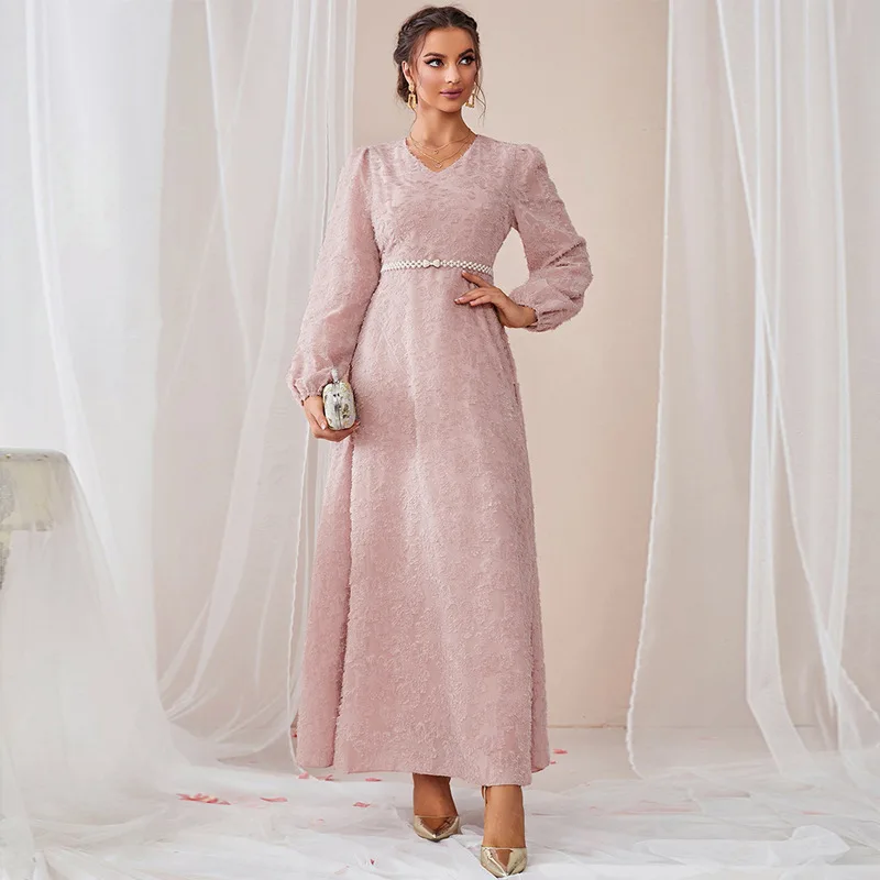 Eid donne musulmane stampa allentata con scollo a V abito Abaya abiti da festa Ramadan Abaya caftano caftano abiti eleganti Dubai arabo turchia