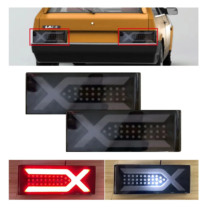 Pair LED Brake Tail Light Stop Lights for Lada 2109 2108 + with Running Turn Signal Light Lamp Car Styling Accessories