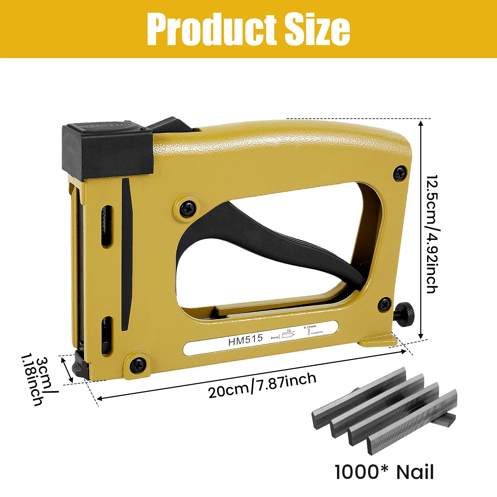 Picture Framing Point Driver Aluminum Alloy Hand Picture Frame Tool with 1000/2000 Nail Lightweight Point Nail Tacker Adjustable