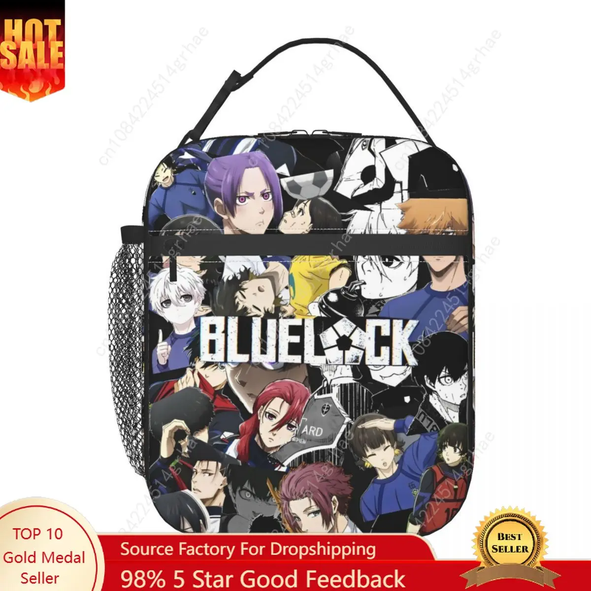 

Blue Lock Bachira Yoichi Isagi Accessories Insulated Lunch Bag For Office Football Manga Storage Bag Cooler Thermal Lunch Box