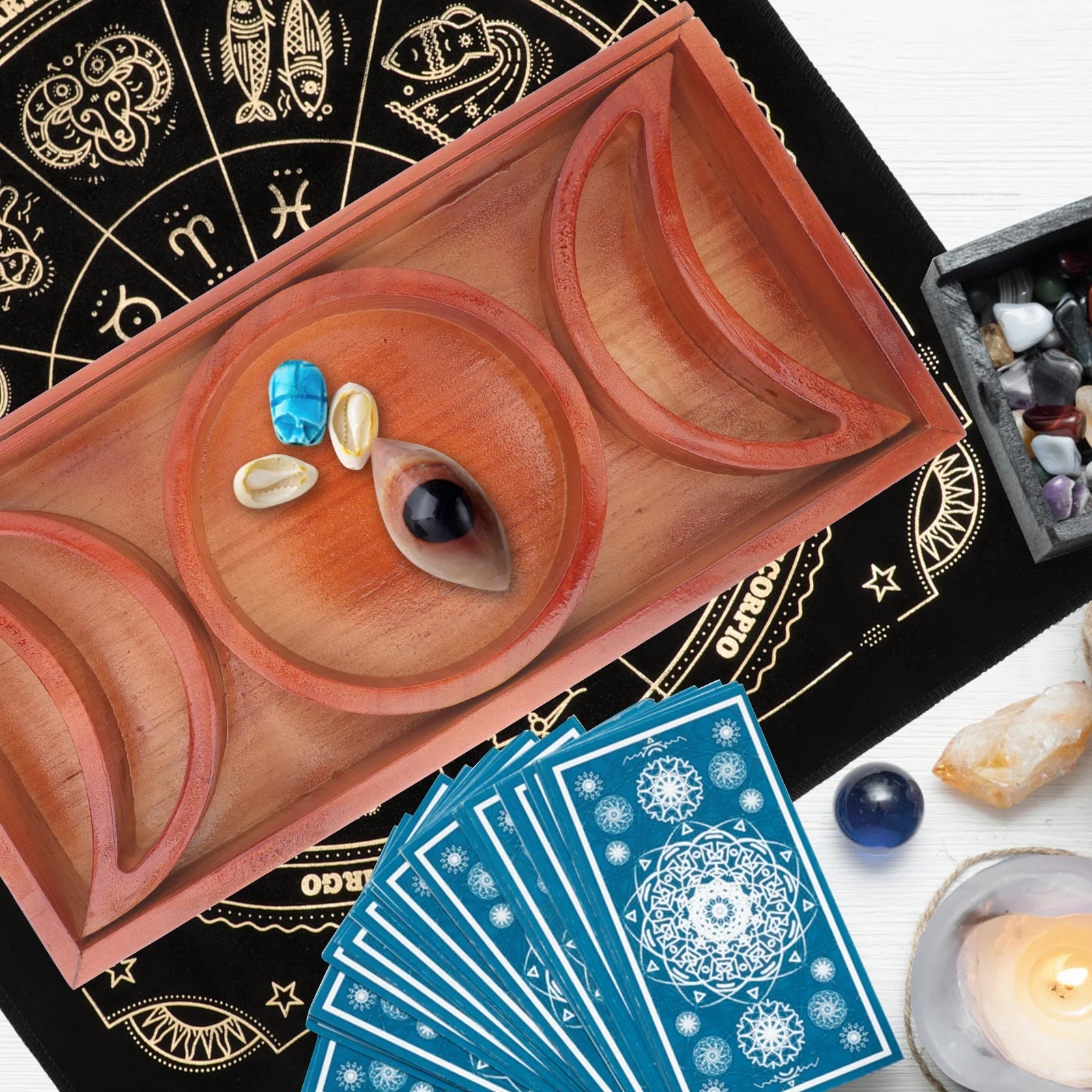 

Tarot Ornaments Card Holder Stand Tabletop Display Decorate Accessory Pine Wood Deck Oracle Wear-resistant Wooden Tarot Holder