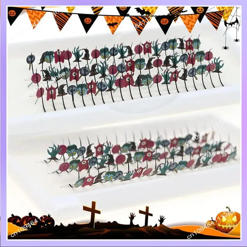 N83R هالوين ملحقات رمش كاذبة الملونة تأثيري الرموش اكسسوارات الديكور لعيد الميلاد النساء ماكياج