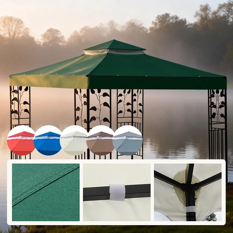 Garden Camping Awning Tent Shelter Waterproof Outdoor Tent Canopy Top Roof Sun Shadow Cover Gazebos Patio Garden Buildings 3x3M