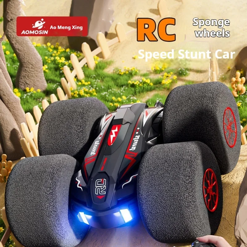 

AOMOSIN RC Stunt Car 4WD Высокоскоростной внедорожный дрифт с дистанционным управлением Автомобиль с губчатыми колесами Stunt Roll Детские игрушки Подарок для мальчиков