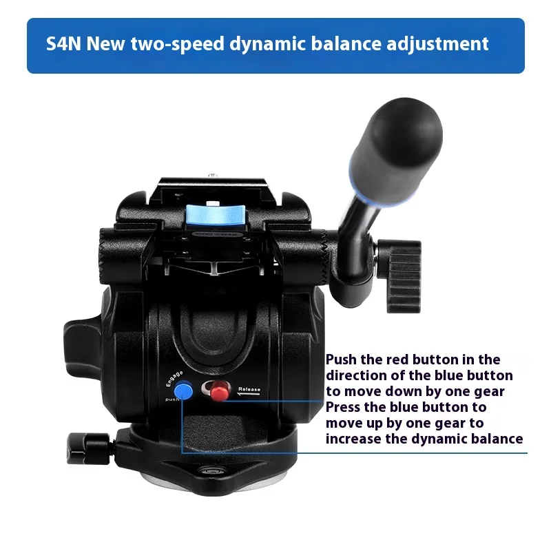 Benro S2 S4 S6 S7 S8 Pro วิดีโอหัวอลูมิเนียมไฮดรอลิกสําหรับขาตั้งกล้องวิดีโอ QR4 QUICK RELEASE Professional PTZ