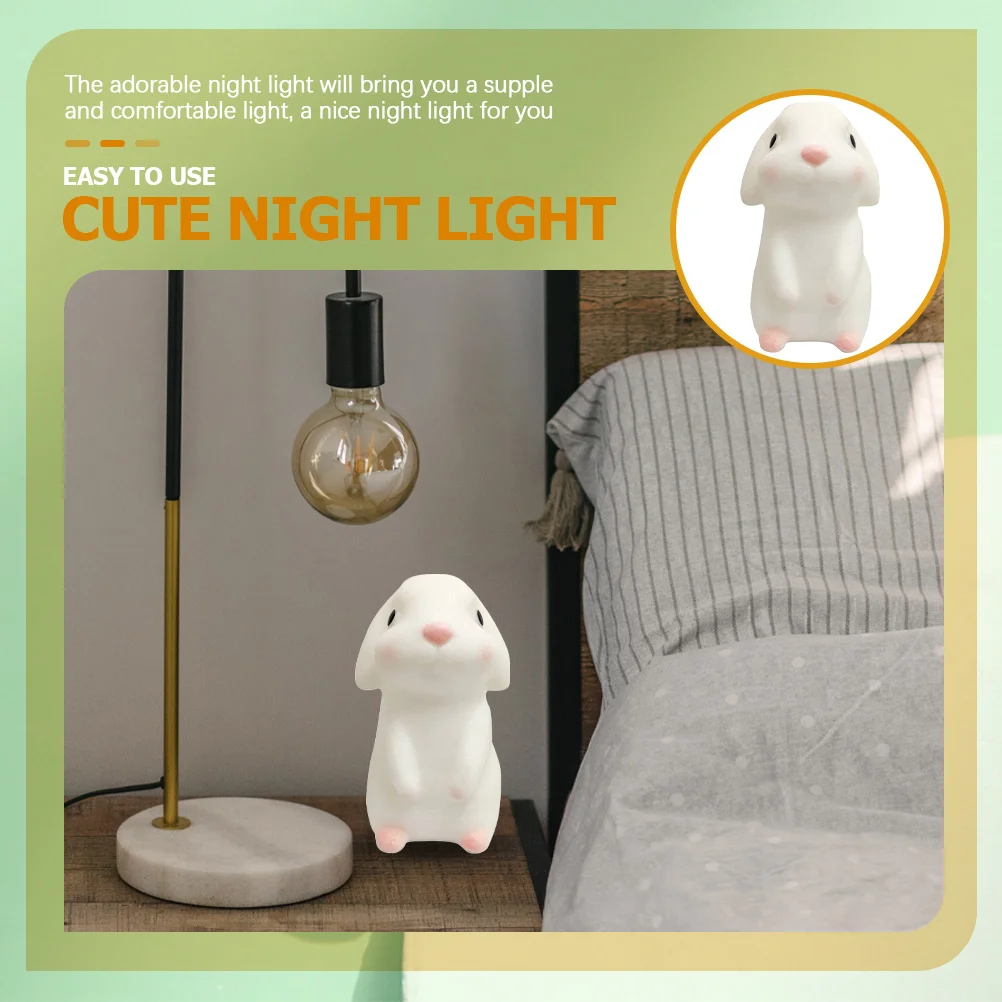 

2Pcs Night Light Cute Rabbit Bedside Lamp Nursery Bedroom LED Nightlight Table Light Cartoon