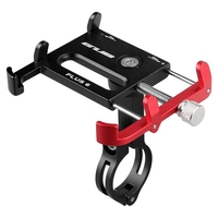 For GUB Plus 6 Aluminum Bicycle 3.5-6.2 Inch Motorcycle Phone Holder Mount GPS Mount, Handlebar Accessories Black-Red