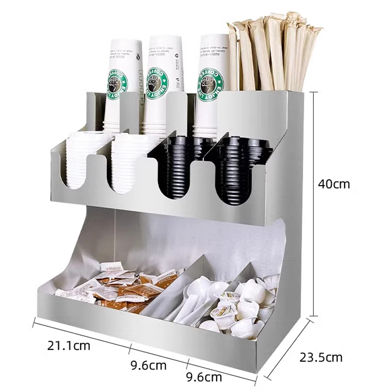 

Stainless steel paper cup rack cup rack milk tea shop coffee shop bar counter storage rack milk tea cup rack