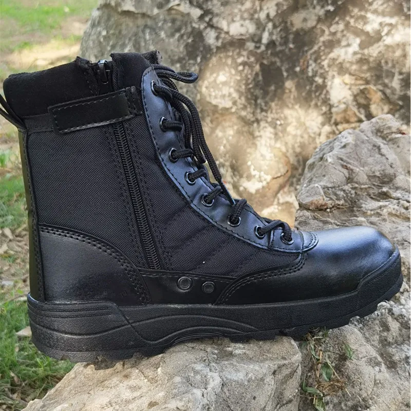 Men Boots Tactical Military Winter Outdoor Leather Boots Breathable Army Combat Boots Plus Size Desert Men Hiking Shoes