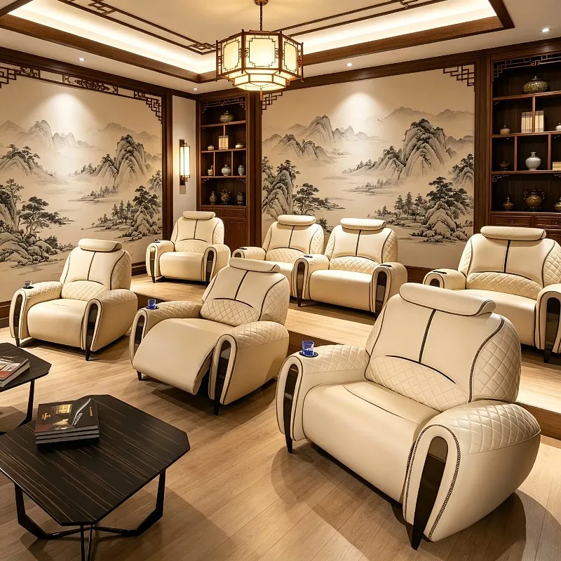 Luxury Electric Space Capsule Home Theater Sofa, Private Villa Cinema Recliner Viewing Seat