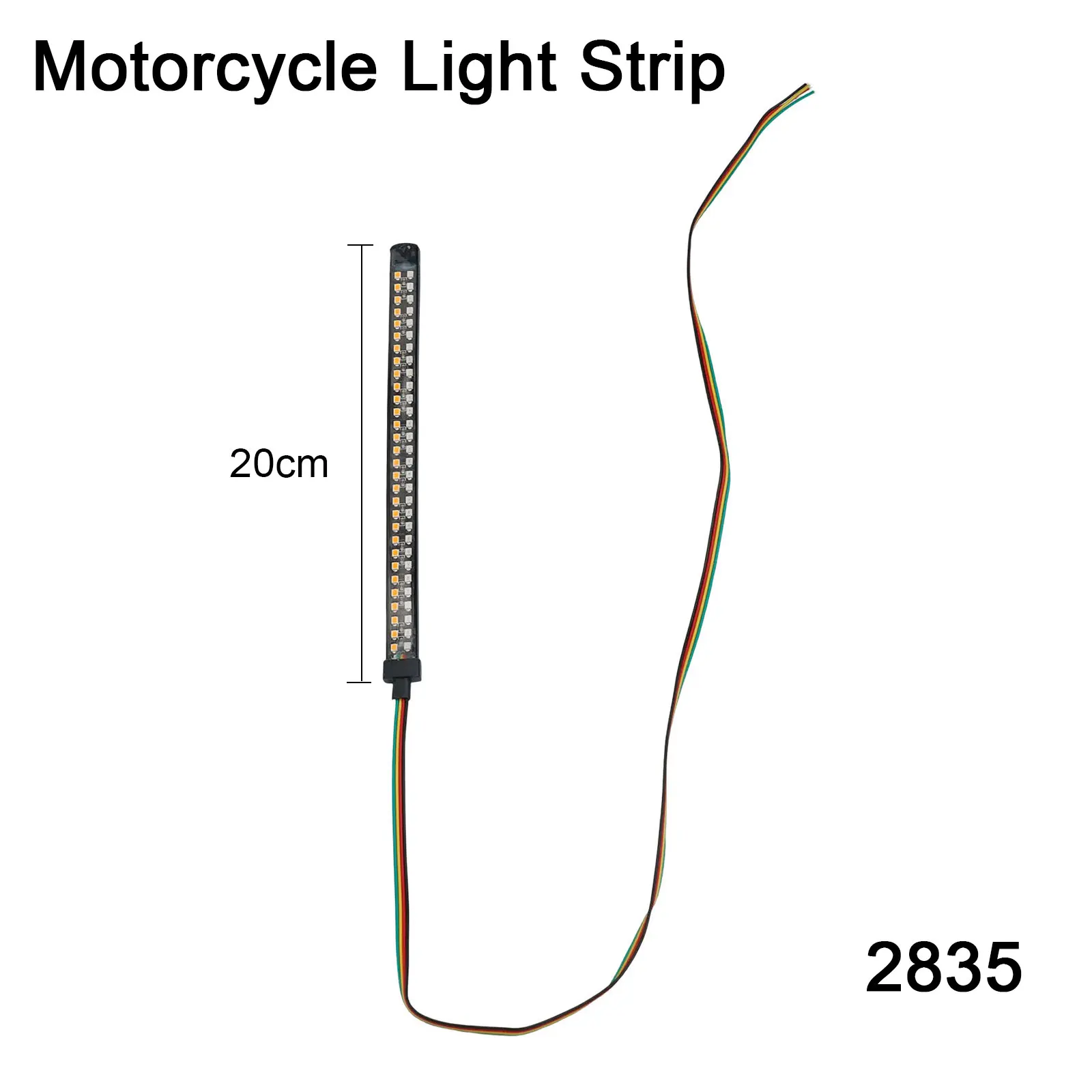 For Motorcycle Lighting Flexible Brake Light Strip LED Brake Light 20cm Length 36 LED Quantity 5-wire Connection