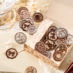 20pcs Vintage Paper Wax Seal Sticker Pack DIY Scrapbooking Journal Planner Decoration Stationery Kawaii Envelope Sealing Tags