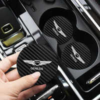 2Pcs Car Coaster Water Cup Anti-slip Pad Auto Accessories For Genesis G80 GV70 GV80 GV60 G70 Essentia Neolun G90 GV90 X