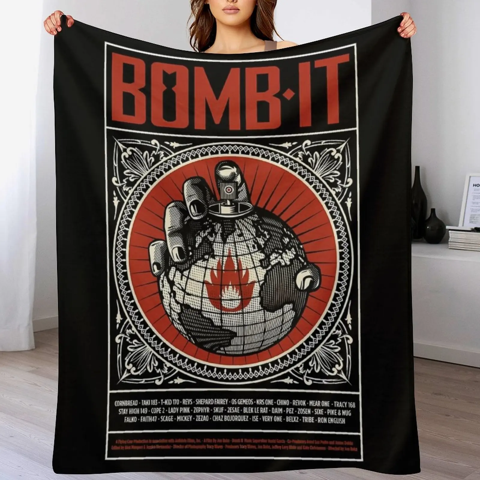 Shepard Fairey BOMB.IT Throw Blanket