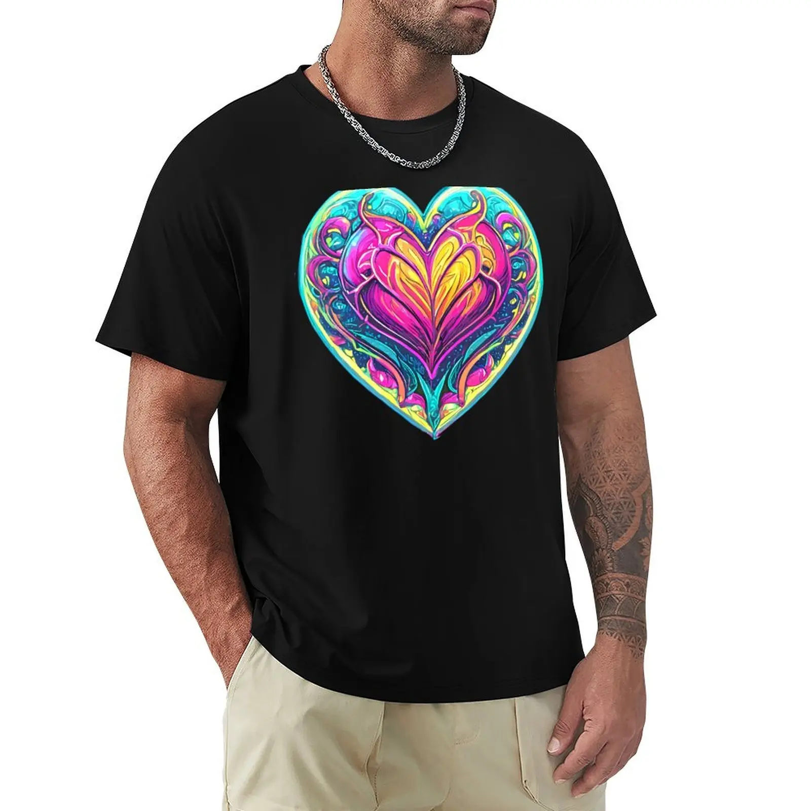 

Copy of Artistic Neon Valentines Heart 4 T-Shirt Worker Basic Short Sleeve Tee